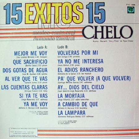 Chelo - 15 éxitos