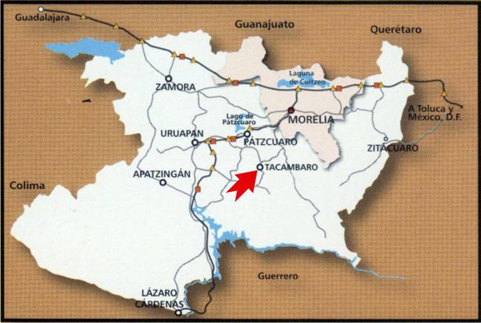 Mapa del Estado de Michoacán